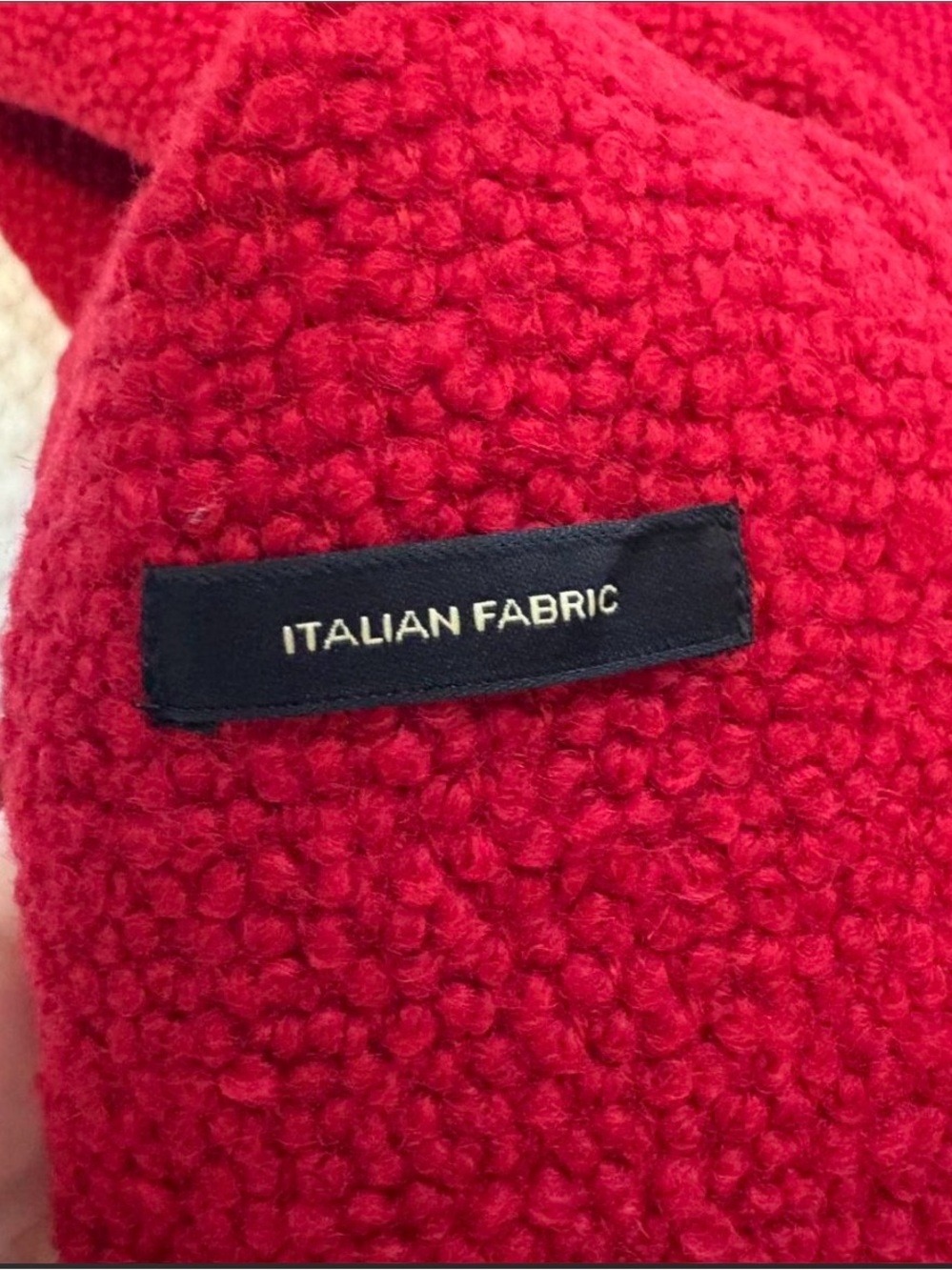 Massimo Dutti Red Textured Wool Pea Coat - Picture 3 of 5